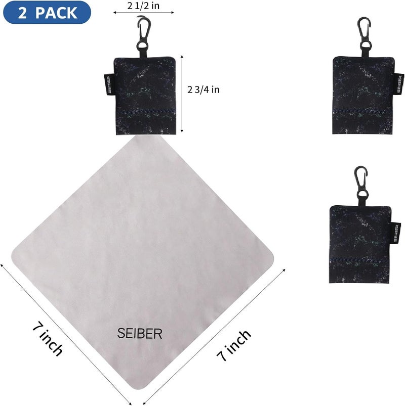 SEIBER Eyeglass Cleaning Microfiber Cloth,7 x 7 inch Glasses Cloth for Sunglasses,Laptops, Cameras,Screen- with Neoprene Pouch,Self-Closing Bottom(2PCS,Camo Dark) - Image 3